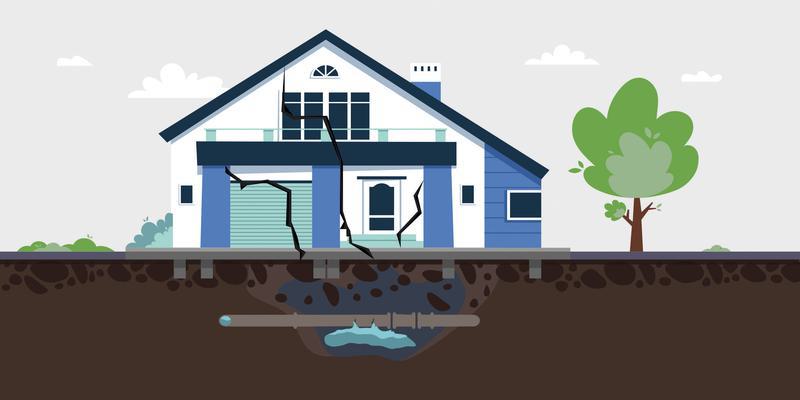 Как вода разрушает основание дома